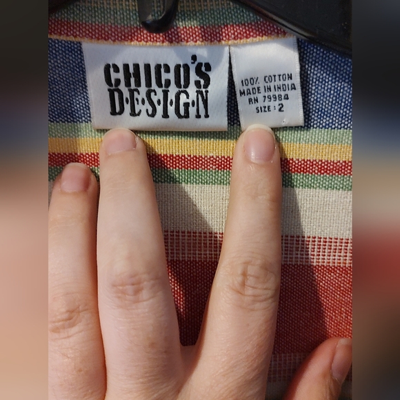 Vintage Chicos Design Oversized Button Down Blazer, Size 2, Multi Color - Picture 9 of 9